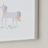 "Unicorn Magic" - Art Print in Marshmallow by Lori Wemple - Frame Close-up