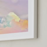 "Ice Cream Clouds" - Art Print in Pastel Rainbow by Melissa Agular - Frame Close-up