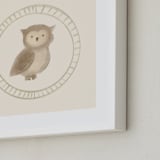 "Woodland Animal Frame - Owl" - Art Print in Cream by Creo Study - Frame Close-up
