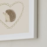 "Woodland Animal Frame - Hedgehog" - Art Print in Cream by Creo Study - Frame Close-up