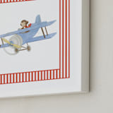 "Safari Planes 2" - Art Print in Red by Krisztian Hollo - Frame Close-up