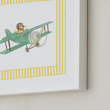 "Safari Planes 3" - Art Print in Yellow by Krisztian Hollo - Frame Close-up