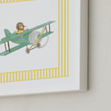 "Safari Planes 3" - Art Print in Yellow by Krisztian Hollo - Frame Close-up