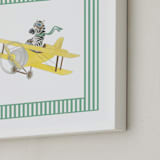 "Safari Planes 4" - Art Print in Green by Krisztian Hollo - Frame Close-up