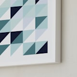 "Abstract Mint Blue Triangle" - Art Print in Blue Shades by Katrina Lindhorst - Frame Close-up