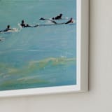 "Paddling Out 2" - Art Print in Sea Blue by Annie Seaton - Frame Close-up