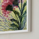 "Dazzling Bouquet" - Art Print in deep rose pink by Amelia Gluba - Frame Close-up