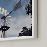 "Aermotor" - Art Print in Sky Blue by Gray Star Design - Frame Close-up