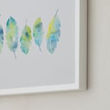 "Feathers Collage" - Art Print in Robin's Egg Blue by Mia Posada - Frame Close-up