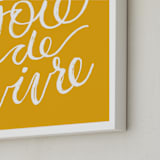 "joie de vivre lettering" - Art Print in Honey Bee by Sam Dubeau - Frame Close-up