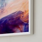 "Blue into Orange" - Art Print in deep blue and orange by Alexis Arnold - Frame Close-up