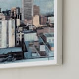 "Looking Downtown" - Art Print in grey blue by Hadas Tal - Frame Close-up