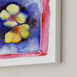 "Wild Yellows" - Art Print in DUSKY BLUE by Amelia Gluba - Frame Close-up