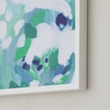 "Spring Showers" - Art Print in Aqua by Makewells - Frame Close-up