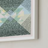 "Scribble Triangle" - Art Print in Green Pastel by Kathleen Ney - Frame Close-up