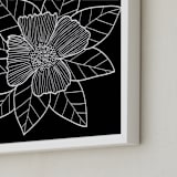 "doodle leaves & flower" - Art Print in white by Ramoncita - Frame Close-up