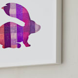 "Pink Party Bunny" - Art Print in Silhouette Pink by Jeff Preuss - Frame Close-up