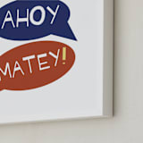 "Ships Ahoy" - Art Print in Ahoy Red by AlisonJerry - Frame Close-up