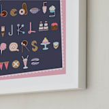 "All the Sweet Treats Alphabet " - Art Print in Cotton Candy by Tanya Lee of Frooted Design - Frame Close-up