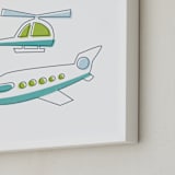 "Fly It" - Art Print in Aqua  by Jessie Steury - Frame Close-up