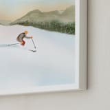"Downhill Dream" - Art Print in Cool Mint by Shannon - Frame Close-up