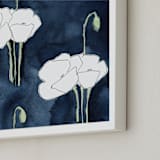"2am Garden Dreams 3" - Art Print in Indigo Blue by Renee Anne Bouffard-McManus - Frame Close-up