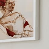"Portrait of women" - Art Print in passion red by Tae Lee - Frame Close-up