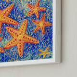 "Stars of the Sea" - Art Print in marine blue by Amelia Gluba - Frame Close-up