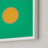 "Sun in the dust. Variations 44" - Art Print in Turquoise and Yerllow by Arash Fattahi Acosta - Frame Close-up