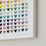 "Paper Hearts" - Art Print in Rainbow by InkDot - Frame Close-up
