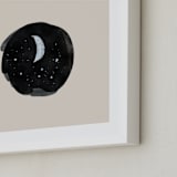 "Little Moon" - Art Print in Cream by Nancy Noreth - Frame Close-up