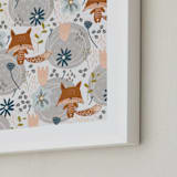 "Fox + Flowers" - Art Print in Chesnut Brown by Coit Creative - Frame Close-up