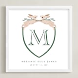 "Bunny Crest: Custom Print" - Custom Print in Evergreen by Vivian Yiwing - Framed