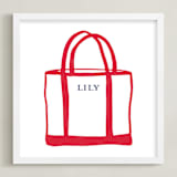 "Name Tote: Custom Print" - Custom Print in Lobster by Erika Firm - Framed