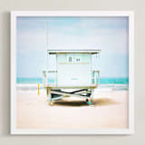 "8th Street Tower" - Art Print in Coastal Blue by Shannon Howard - Framed