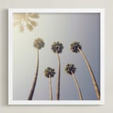 "Sunny Palm Trees" - Art Print in Seagreen by Five Sparrows - Framed