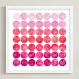 "Circles" - Art Print in Pinks by Christine Copeland - Framed