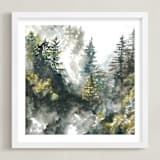 "Forest Mist" - Art Print in White by Anne Kostecki - Framed