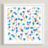 "Geometric plants" - Art Print in White by FERNANDA MARTINEZ - Framed