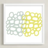 "meet me" - Art Print in celadon by tina johnson - Framed