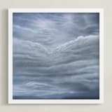 "A Brighter Start" - Art Print in periwinkle blue by Kelly Money - Framed