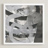 "White and Black Vapor Two Series 2" - Art Print in White and Black by Angela Simeone - Framed