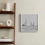 "Four Sails" - Art Print in light sea grey by Sea and Sky - In a Room