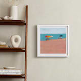 "Beach Umbrellas" - Art Print in Turquoise by Lindsay Megahed - In a Room