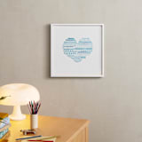 "Doodle Heart" - Art Print in Aqua by Chasity Smith - In a Room