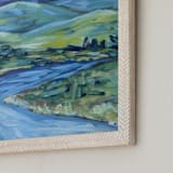 "The River Valley" - Art Print in Blue by Lauren Rutley - Frame Close-up