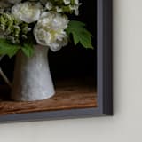 "Pitcher of Peonies" - Art Print in Green and White by Elizabeth Pyle - Frame Close-up