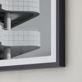 "Curves and Squares 1" - Art Print in Black & White by lulu and isabelle - Frame Close-up