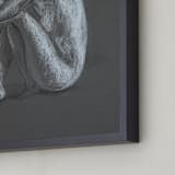 "Round" - Art Print in Charcoal Gray by Anne Morrison - Frame Close-up