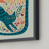 "Synchronized Nature" - Art Print in abysmal teal by Megan Zang - Frame Close-up
